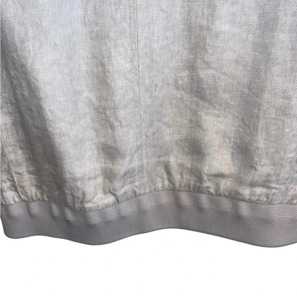 Zara Linen Beige Smooth bomber jacket classic minimalist Members only Coded - Picture 4 of 7